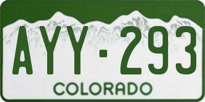 CO license plate AYY293