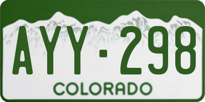 CO license plate AYY298