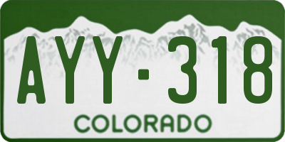 CO license plate AYY318