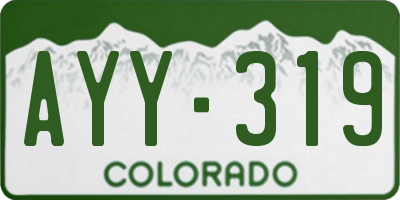 CO license plate AYY319