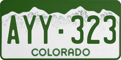 CO license plate AYY323