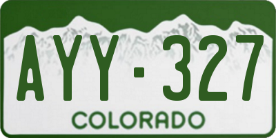 CO license plate AYY327