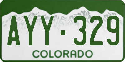 CO license plate AYY329