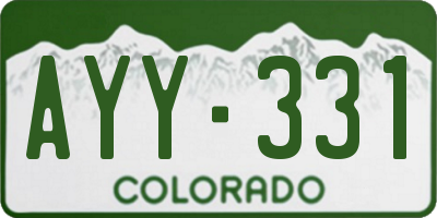 CO license plate AYY331