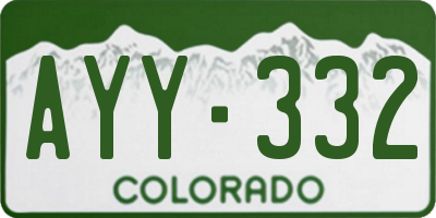 CO license plate AYY332