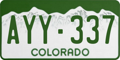 CO license plate AYY337