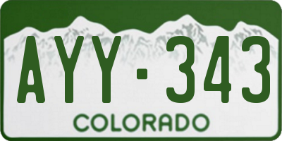 CO license plate AYY343