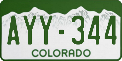 CO license plate AYY344