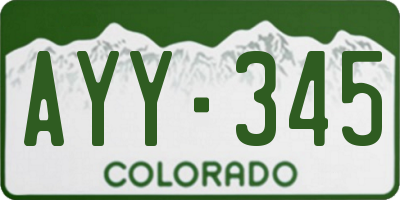CO license plate AYY345