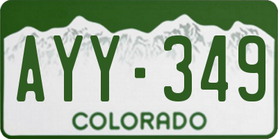 CO license plate AYY349