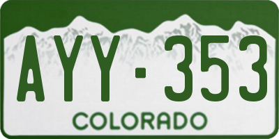 CO license plate AYY353