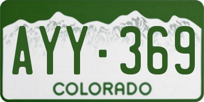 CO license plate AYY369