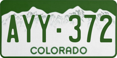 CO license plate AYY372