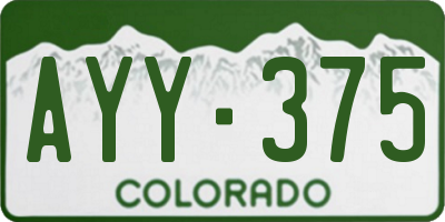 CO license plate AYY375