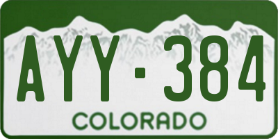 CO license plate AYY384