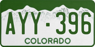 CO license plate AYY396