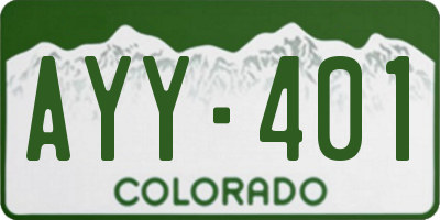 CO license plate AYY401