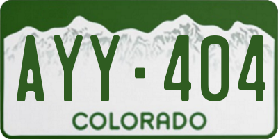CO license plate AYY404