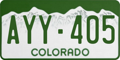 CO license plate AYY405