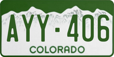 CO license plate AYY406