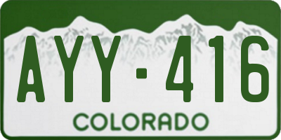 CO license plate AYY416