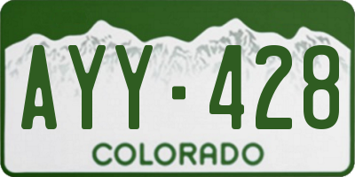 CO license plate AYY428