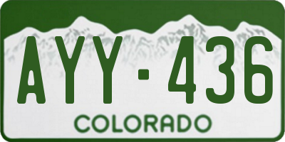 CO license plate AYY436