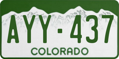 CO license plate AYY437