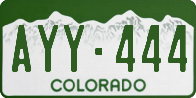 CO license plate AYY444