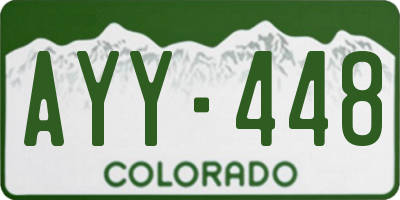 CO license plate AYY448
