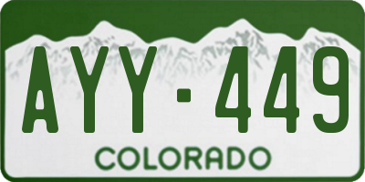 CO license plate AYY449