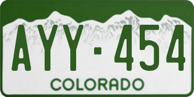 CO license plate AYY454