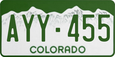 CO license plate AYY455