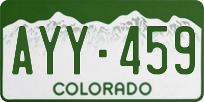 CO license plate AYY459