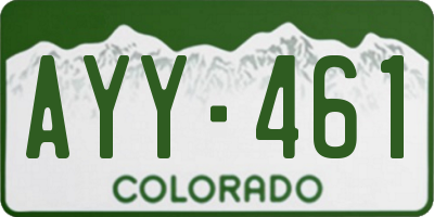 CO license plate AYY461