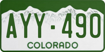 CO license plate AYY490