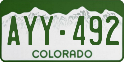 CO license plate AYY492