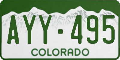 CO license plate AYY495