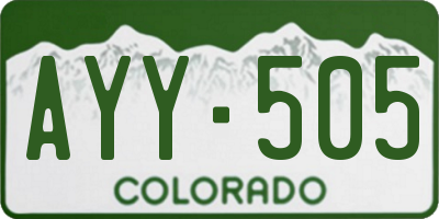 CO license plate AYY505