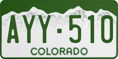 CO license plate AYY510