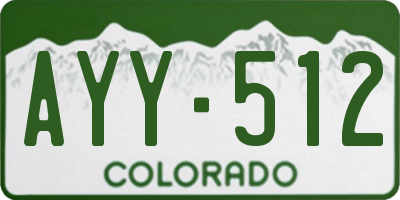 CO license plate AYY512