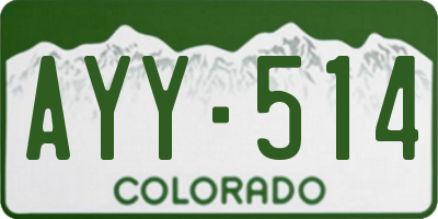 CO license plate AYY514
