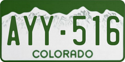 CO license plate AYY516