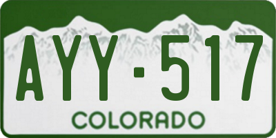 CO license plate AYY517