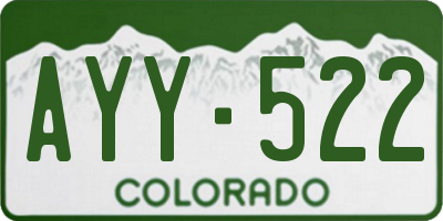 CO license plate AYY522