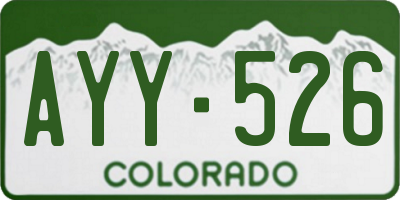 CO license plate AYY526