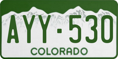 CO license plate AYY530
