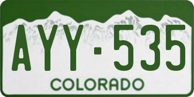 CO license plate AYY535