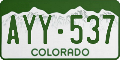 CO license plate AYY537