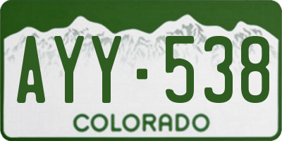 CO license plate AYY538